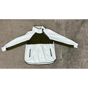 Vanilla Bay Sweater Women Size Large Quilted Mock Snap‎ Neck Fleece Pullover
